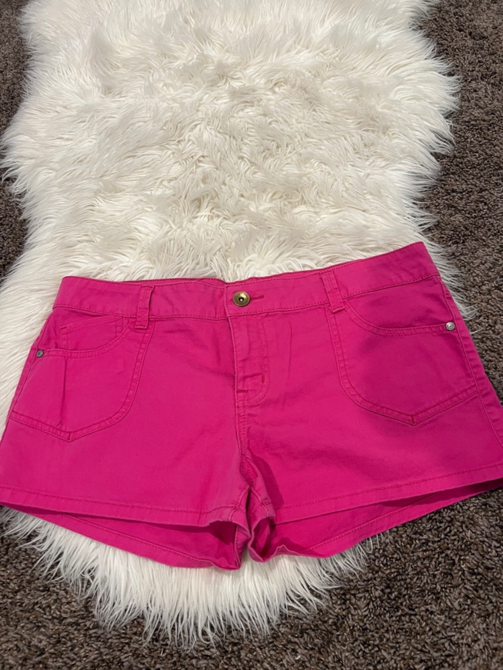 lei Vibrant Hot Pink Denim Shorts